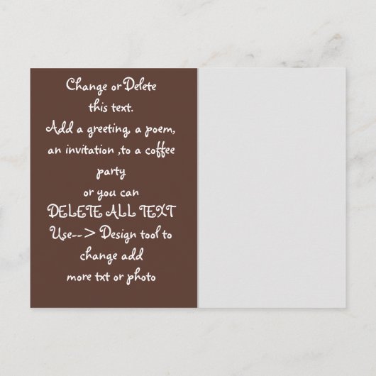 Een kopje koffie met bloemen uitnodiging briefkaart (Achterkant)