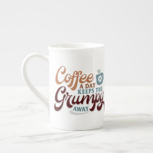 Een kopje koffie per dag voor koffieliefhebber cad porselein kop