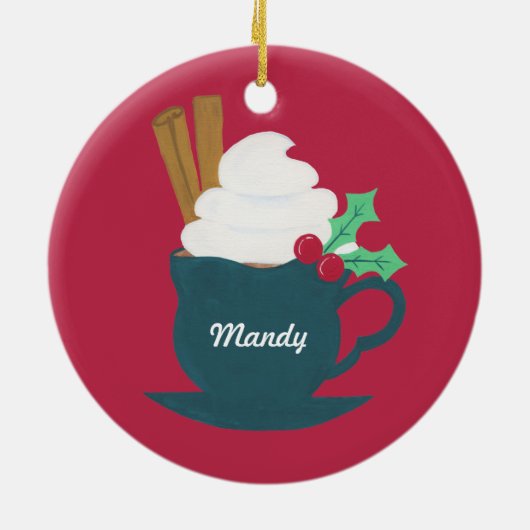 Een kopje Let It Snow Keramisch Ornament (Achterkant)