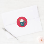 Een kopje Let It Snow Ronde Sticker (Envelop)