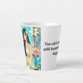 Een kopje liefde om je dag op te fleuren latte mok (Voorkant)