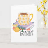 Een kopje positieve quote kaart (Gele Bloem)