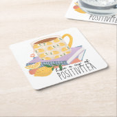 Een kopje positieve quote kartonnen onderzetters (Schuin)