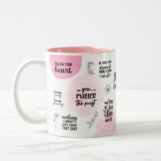 Een kopje positiviteit, affirmaties Mok (Links)