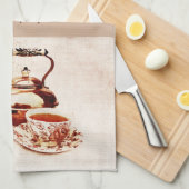 Een kopje thee en jam met citaat theedoek (Quarter Fold)