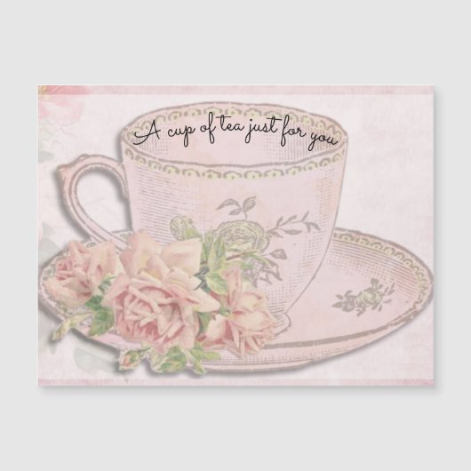 Een kopje thee voor Moederdag Roze magneetkaart (Voorkant)