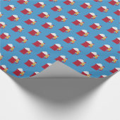 Een kopje vrolijk kerstfeest cadeaupapier (Hoek)