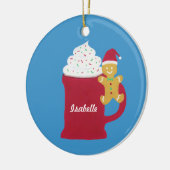 Een kopje vrolijk kerstfeest keramisch ornament (Links)