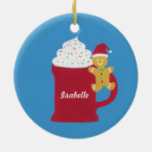 Een kopje vrolijk kerstfeest keramisch ornament (Achterkant)