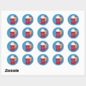 Een kopje vrolijk kerstfeest ronde sticker (Vel)