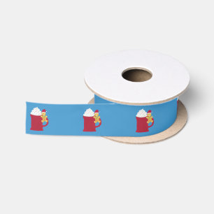 Een kopje vrolijk kerstfeest satijnen lint