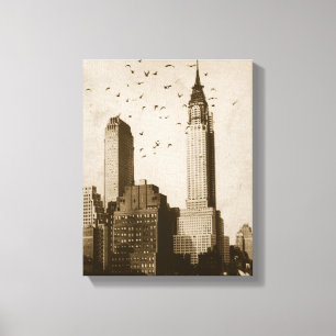 Een koppel vogels die vliegen canvas afdruk
