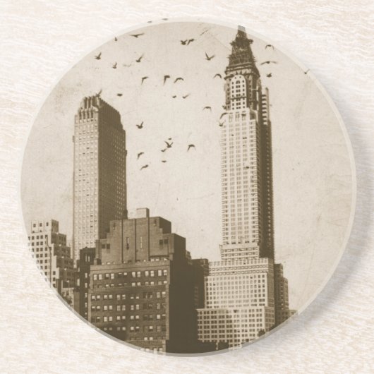 Een koppel vogels die vliegen zandsteen onderzetter (Voorkant)