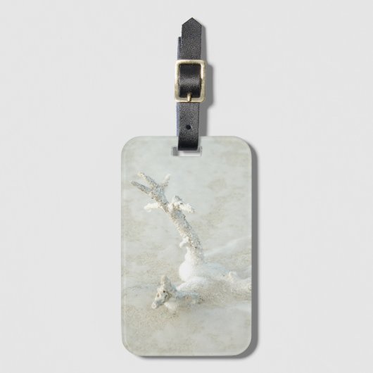 Eén koraal op het strand bagagelabel (Voorkant (verticaal))