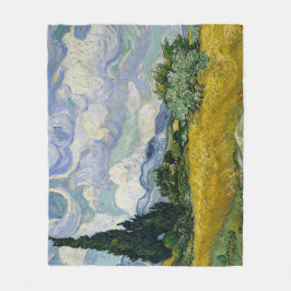 Een korenveld met cipressen Van Gogh Fleece Deken