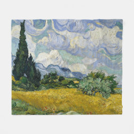 Een korenveld met cipressen Van Gogh Fleece Deken