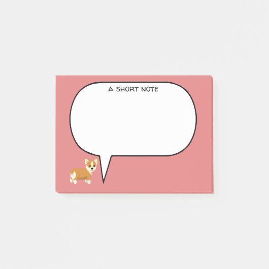 Een korte noot Corgi Post-it® Notes (Voorkant)
