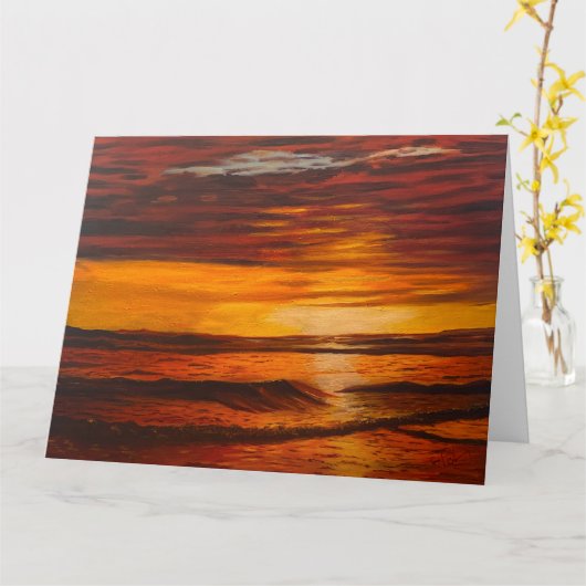 Een korte Oranje zonsondergang door Gary Poling Kaart (Gele Bloem)