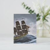 Een korvet dat in een Storm wordt verscheept Briefkaart (Staand voorkant)