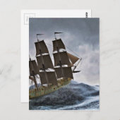 Een korvet dat in een Storm wordt verscheept Briefkaart (Voorkant / Achterkant)