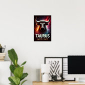 Een kosmische Stier Stier Zodiac Poster (Thuiskantoor)