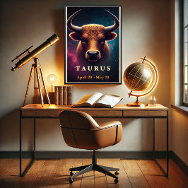 Een kosmische Stier Stier Zodiac Poster
