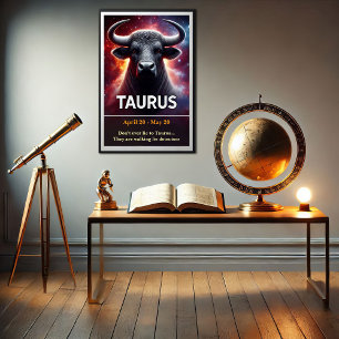 Een kosmische Stier Stier Zodiac Poster