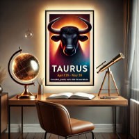 Een kosmische Stier Stier Zodiac Poster
