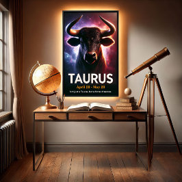 Een kosmische Stier Stier Zodiac Poster