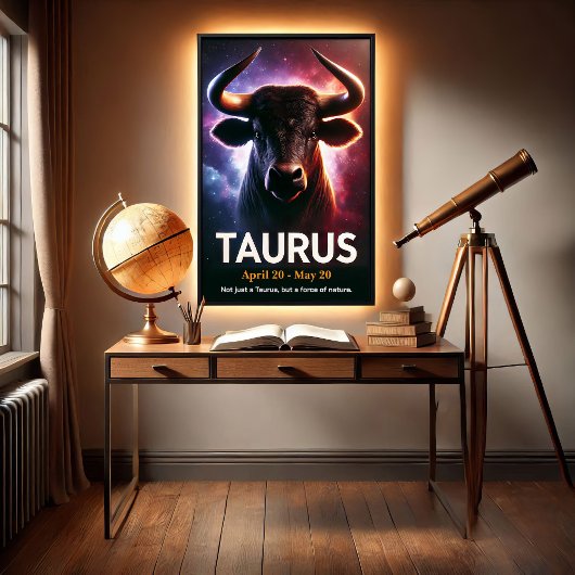 Een kosmische Stier Stier Zodiac Poster