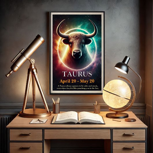 Een kosmische Stier Stier Zodiac Poster