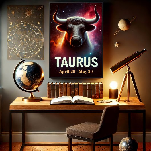 Een kosmische Stier Stier Zodiac Poster
