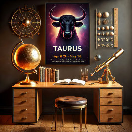Een kosmische Stier Stier Zodiac Poster