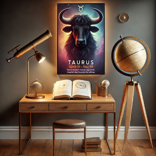 Een kosmische Stier Stier Zodiac Poster