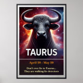Een kosmische Stier Stier Zodiac Poster (Voorkant)