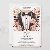 Een kostuum Mannen Adult Tuxedo Bold Zwart Stropda Kaart (Voorkant)