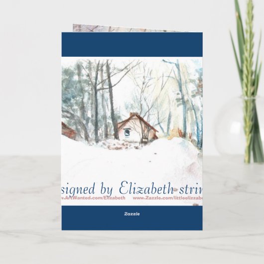 een koude de wintersdag feestdagen kaart (Achterkant)