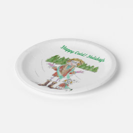 Een koude minnesota Kerstmis voor baby's en bubbel Papieren Bordje