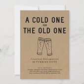 Een koude voor de oude Bier Birthday Party Kaart (Voorkant)