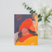 Een koude winter briefkaart (Staand voorkant)