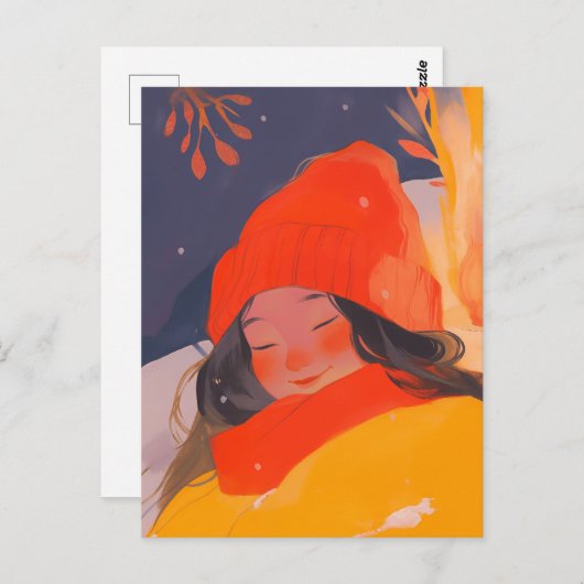 Een koude winter briefkaart (Voorkant / Achterkant)