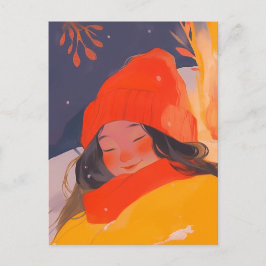 Een koude winter briefkaart (Voorkant)