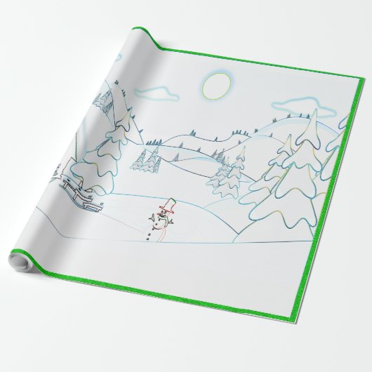 Een koude winterdag - cadeaupapier (Uitgerold)