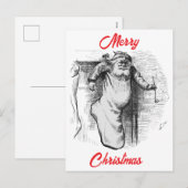 Een kous vol (1879) door Thomas Nast.  Feestdagenkaart (Voorkant / Achterkant)