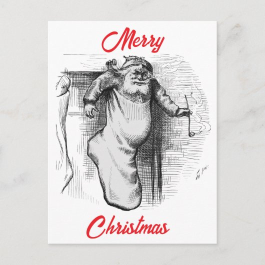Een kous vol (1879) door Thomas Nast.  Feestdagenkaart (Voorkant)