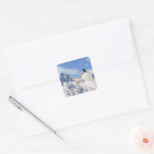 Een kraai bij Crowfoot Mountain Alberta Canada Vierkante Sticker (Envelop)