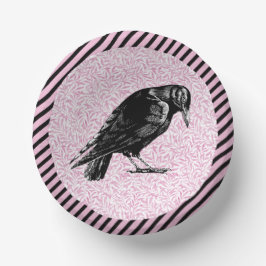 Een kraai of raaf Halloween roze en zwart Papieren Kommen