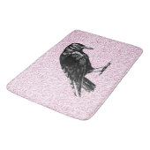 Een kraai of Raven Halloween Roze en Zwart Badmat (Gekanteld)