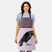Een kraai of Raven Halloween Roze en Zwart Schort (Gedragen)