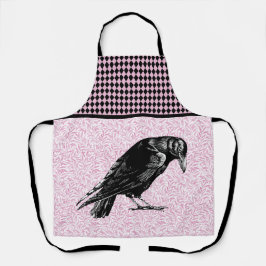 Een kraai of Raven Halloween Roze en Zwart Schort